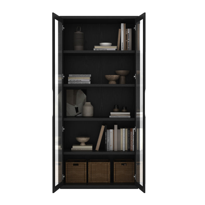 Rivington Modern 38" Bookcase Cabinet in Black