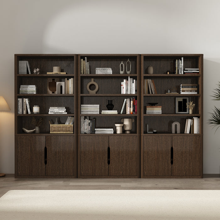Rivington Modern 40" Bookcase Cabinet in Walnut - Set of 3