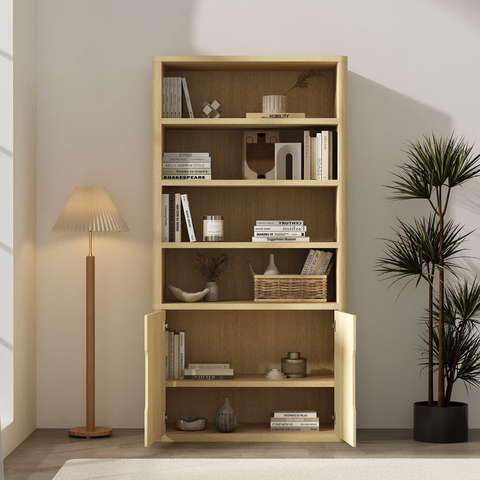 Rivington Modern 40" Bookcase Cabinet in Natural Oak