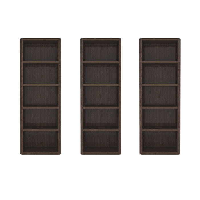 Rivington Modern 28" Open Bookcase in Dark Walnut - Set of 3