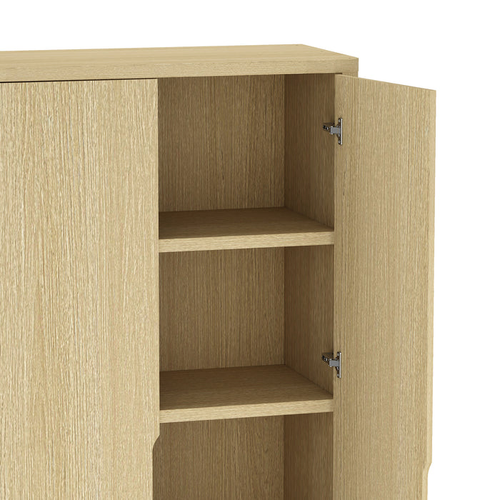 Rivington Modern 38" Bookcase Cabinet in Natural Oak - Set of 2