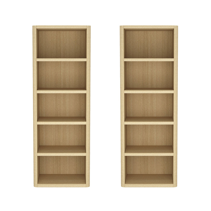 Rivington Modern 28" Open Bookcase in Natural Oak - Set of 2
