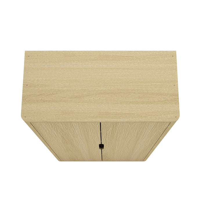 Rivington Modern 38" Bookcase Cabinet in Natural Oak - Set of 2