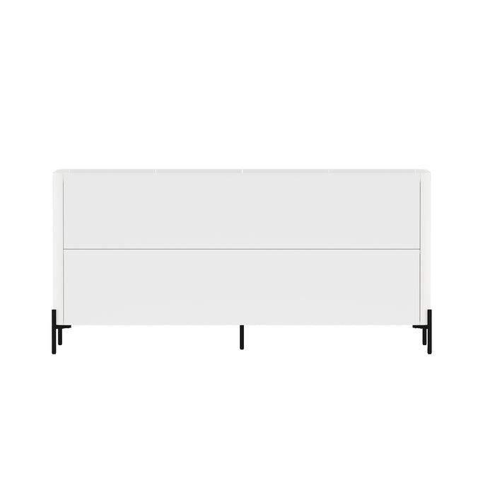 Abbey Modern 2-Piece Buffet and Bookcase in White