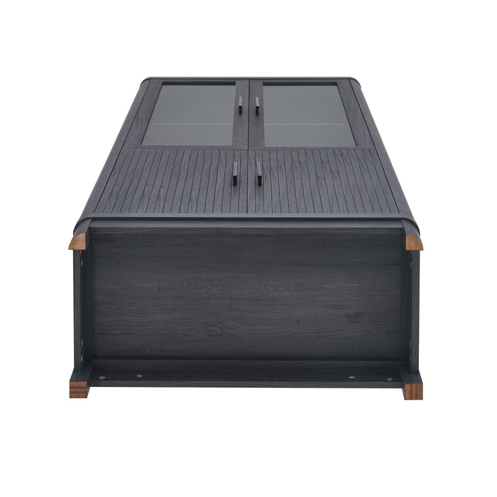 Jodie Mid-Century Modern 31" Bookcase Cabinet in Charcoal Gray (6-Shelf)