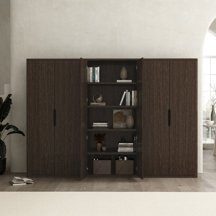 Rivington Modern 38" Bookcase Cabinet in Walnut - Set of 3