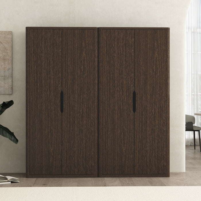 Rivington Modern 38" Bookcase Cabinet in Walnut - Set of 2
