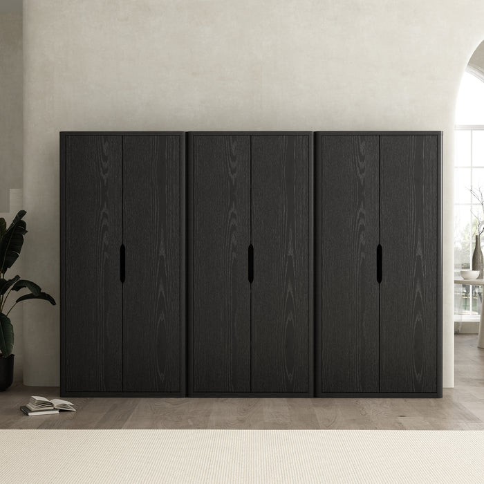 Rivington Modern 38" Bookcase Cabinet in Black - Set of 3