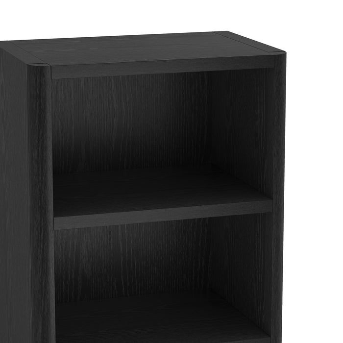 Rivington Modern 28" Open Bookcase in Black - Set of 3