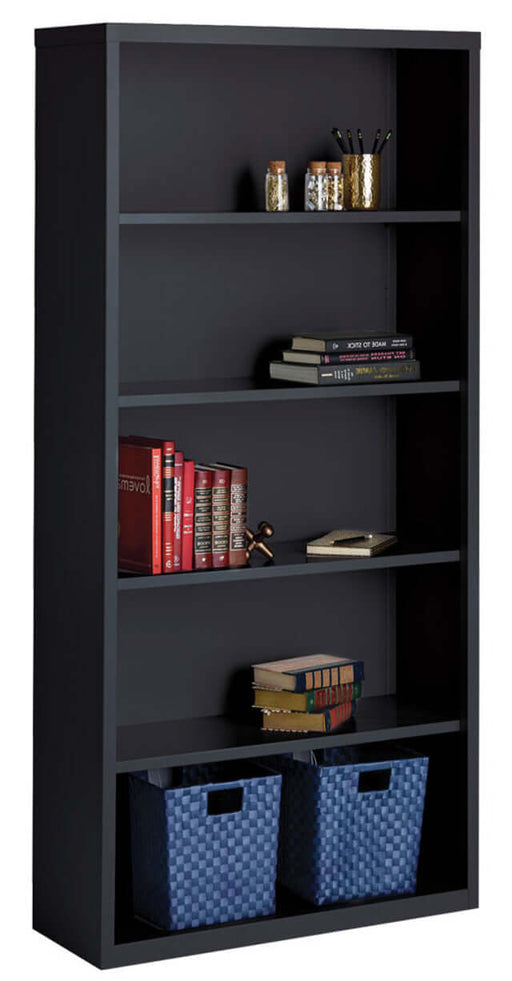 Office Source Steel Bookcase Collection 5 Shelf Metal Bookcase, 72" High - OSB5SLF72